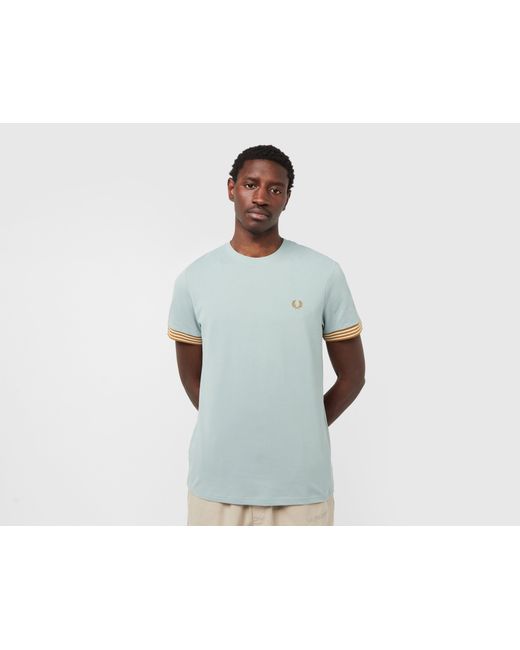 Fred Perry Blue Striped Cuff T-shirt for men