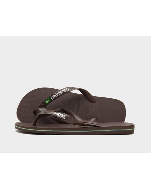Havaianas Black Brasil Logo Flip Flops