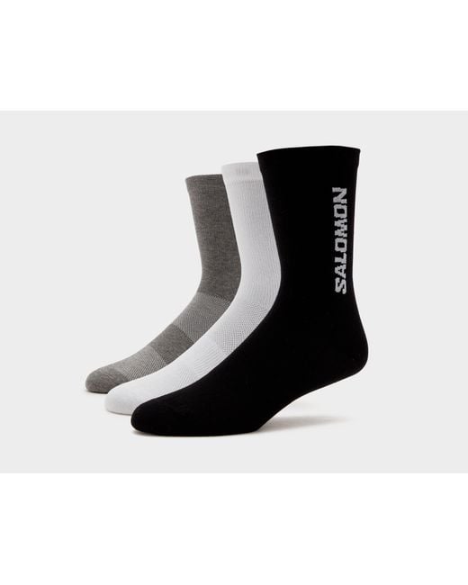 Salomon Black Everyday Lite 3-Pack Crew Socks for men