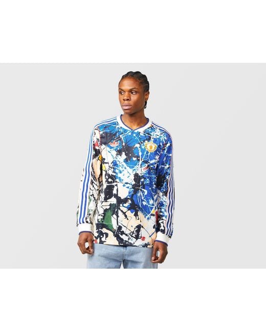 Adidas Originals Blue X Manchester United X The Stone Roses Ls Shirt for men