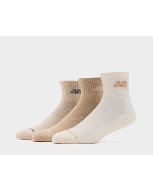 New Balance White 3-Pack Everyday Quarter Socks for men