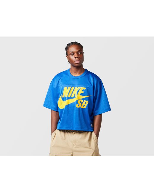 Nike Blue Sb Mesh Football Shirt Skate Top for men