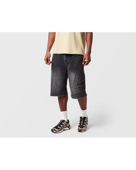 Umbro Black Sports Culture Washed Drill Shorts for men