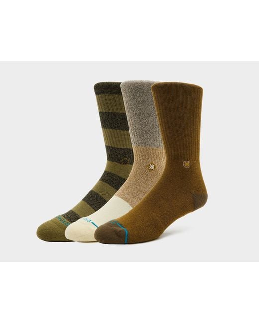 Stance Black Cubical Crew Socks (3 Pack) for men