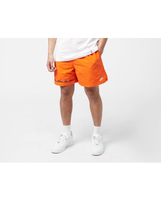 Nike Orange Club Varsity Flow Shorts for men