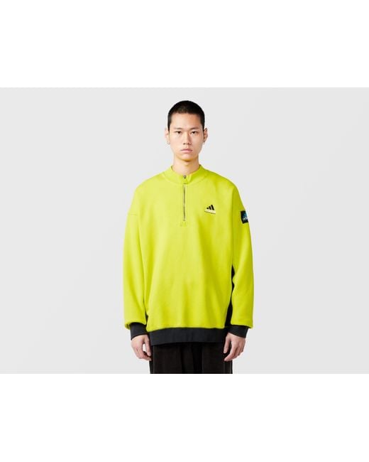 Adidas Originals Yellow Eqt Blocked 1/2 Zip Sweatshirt for men