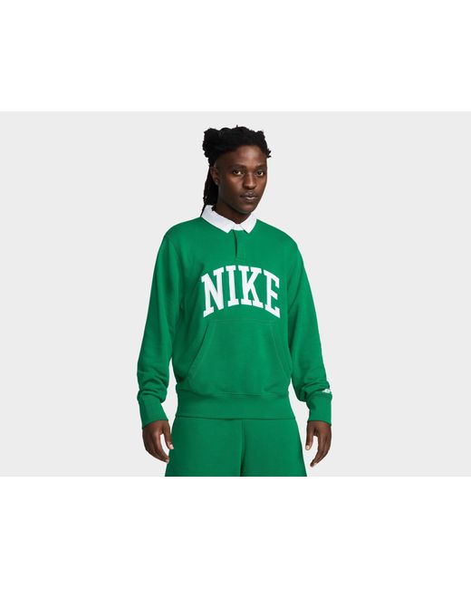 Nike Green Club Fleece Polo Sweatshirt for men