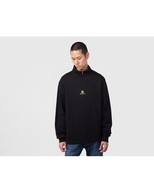Aquascutum Black Active 1/4 Zip Sweatshirt for men