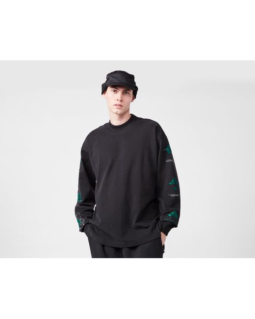 Adidas Originals Black Eqt Long Sleeve Graphic T-shirt for men