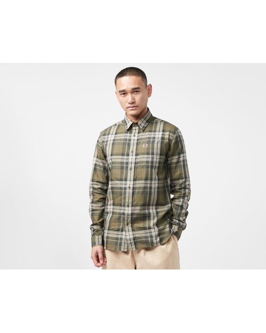 Fred Perry Green Tartan Twill Shirt for men