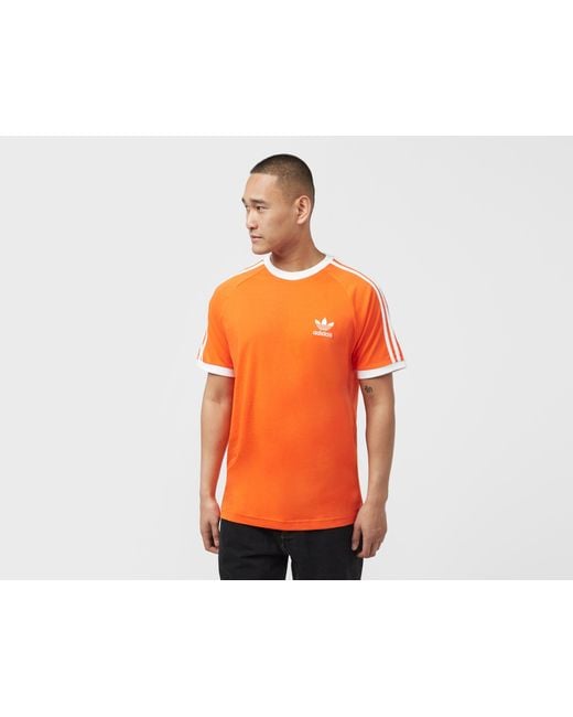 Adidas Originals Orange 3-stripes California T-shirt for men