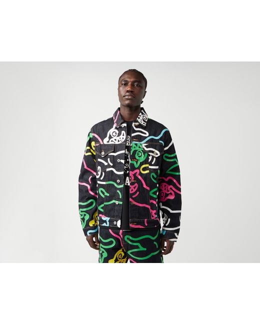 ICECREAM Green Jumbo Running Dog Aop Denim Jacket for men