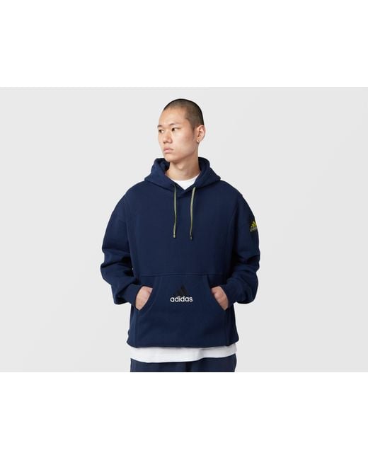 Adidas Originals Blue Eqt Ribbed Hoodie for men