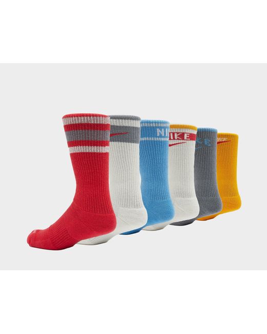 Nike 6-Pack Everyday Cushioned Training Crew Socks in Red für Herren
