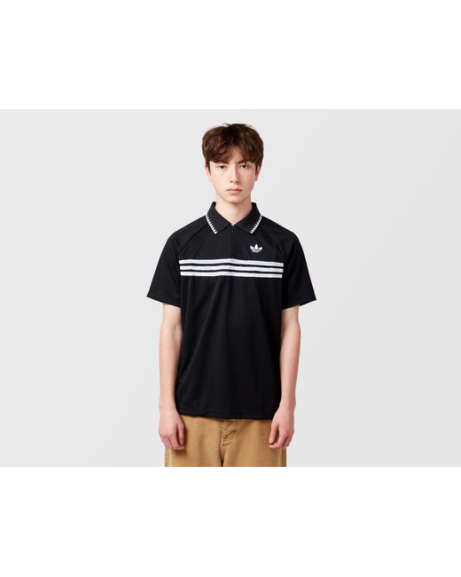 Adidas Originals Black Chest Stripes Slim Polo for men