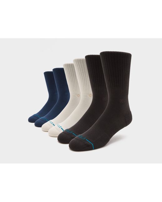 Stance Black Icon Crew Socks (3-Pack) for men