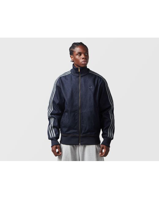 Adidas Originals Blue Firebird Denim Track Top for men