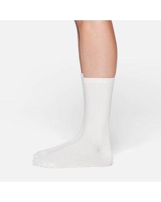 Skims White Everyday Crew Socks