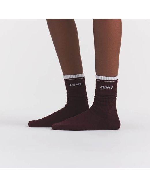Skims Multicolor Ribbed Crew Logo Sock