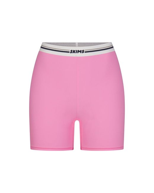 Skims Pink Logo Bike Short