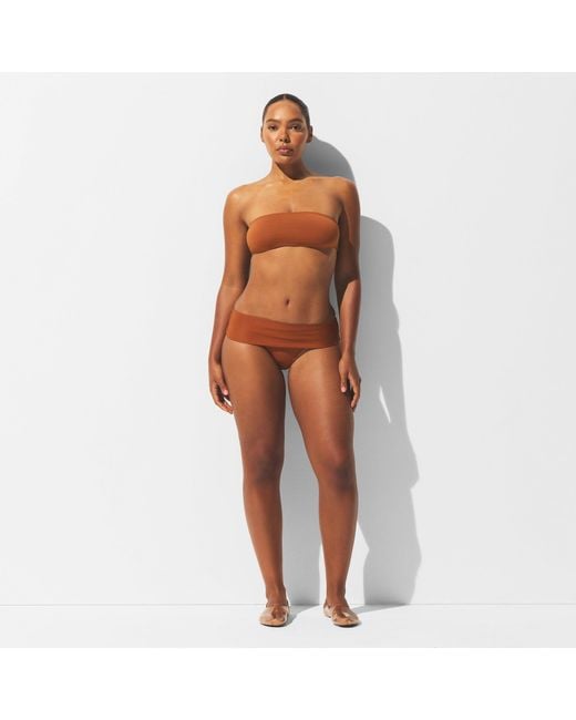 Skims Brown Micro Bandeau Bikini Top