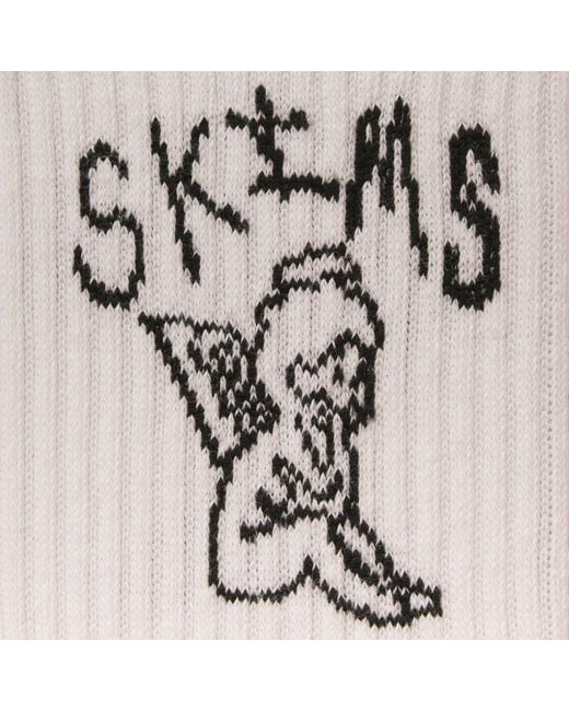 Skims White Ribbed Crew Sock