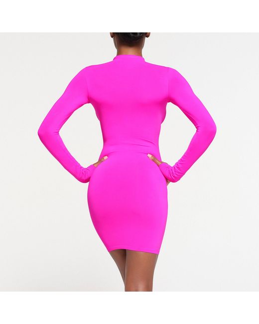 Skims Pink Turtleneck Mini Dress