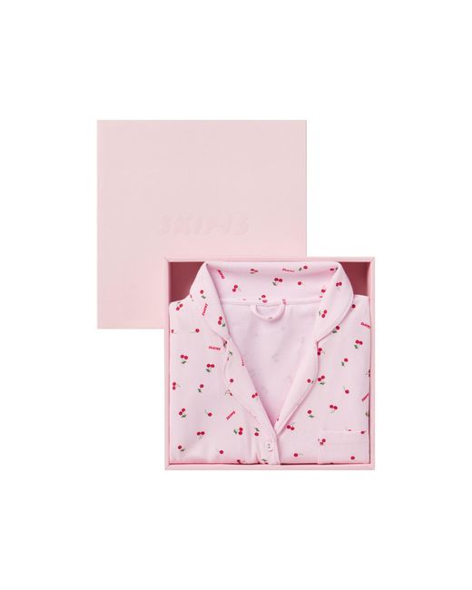 Skims Pink Short Pajama Set