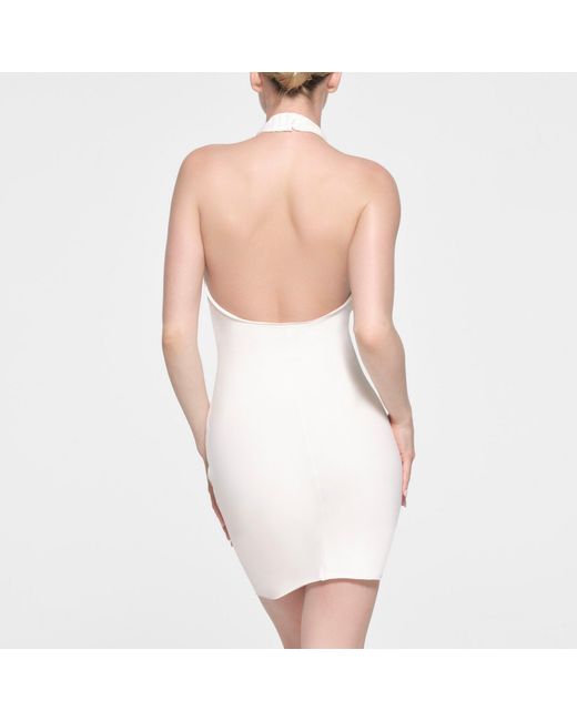 Skims White Halter Mini Dress
