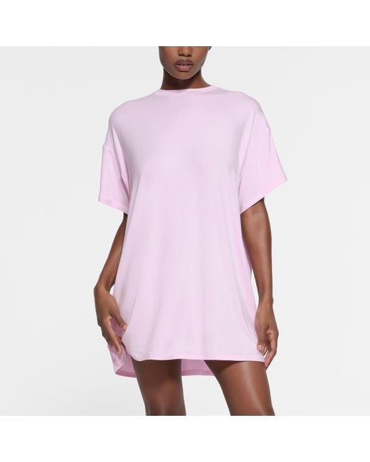 Skims Pink Sleep T-shirt Mini Dress