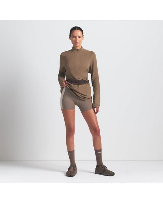 Skims Brown Long Sleeve Half Zip Myrrh