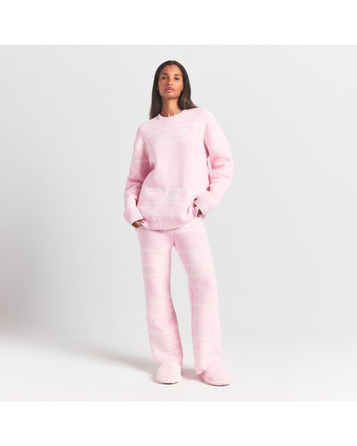 Skims Pink Crewneck Pullover