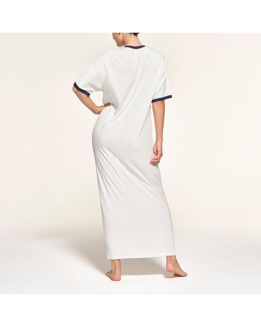 Skims White Ringer T-shirt Long Dress