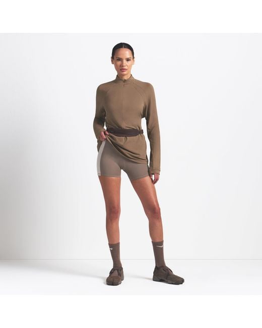 Skims Brown Long Sleeve Half Zip Myrrh