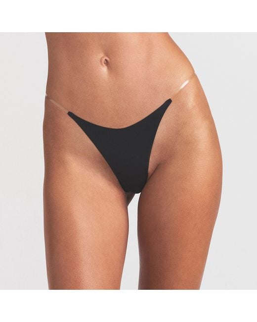 Skims Blue Clear Strap String Thong