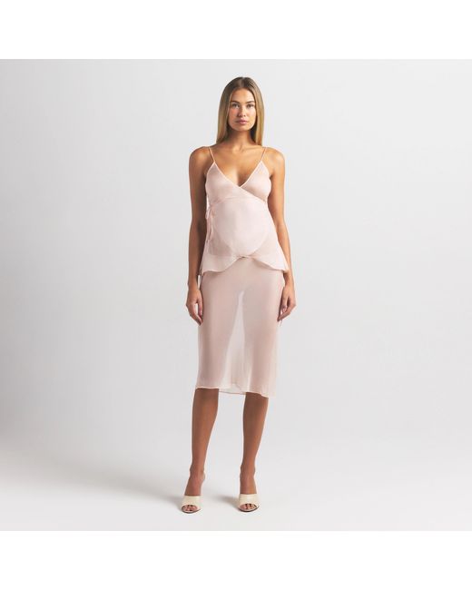 Skims Pink Wrap Cami Top