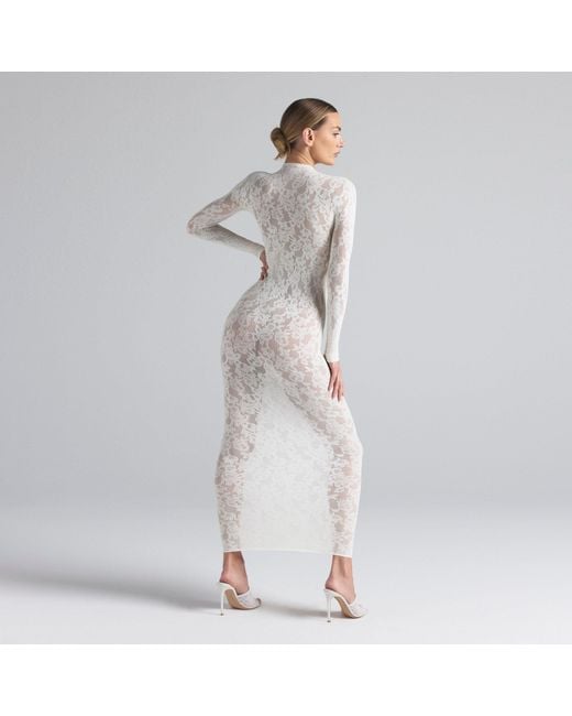 【SKIMS】Knit Lace Mock Neck Dress KNIT LACE MOCK NECK DRESS | ONYX