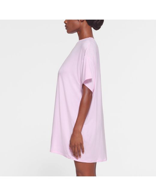 Skims Pink Sleep T-shirt Mini Dress