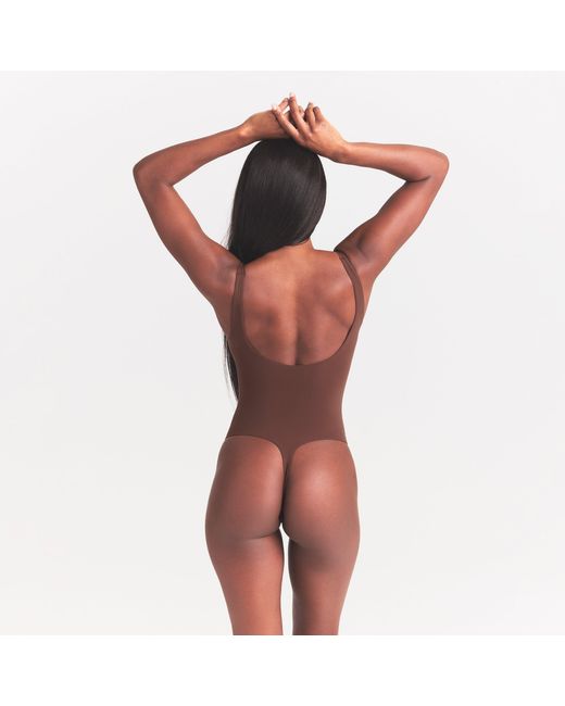 Skims Brown Square Neck Bodysuit