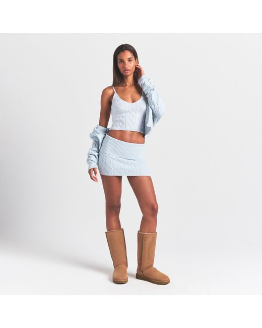 Skims Blue Cable Knit Cami Top