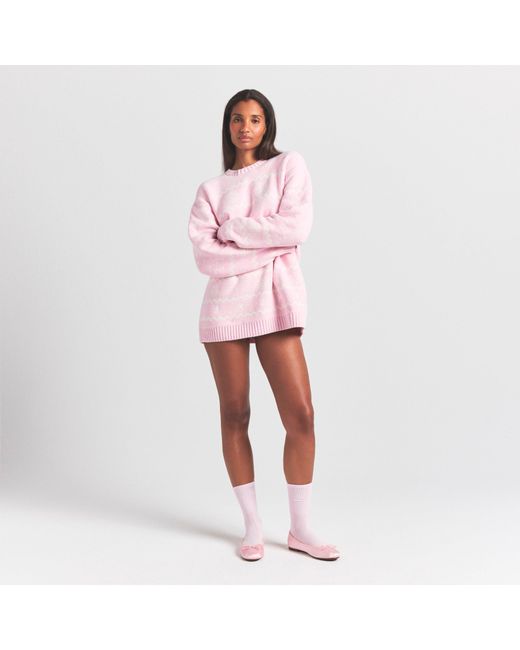 Skims Pink Crewneck Pullover