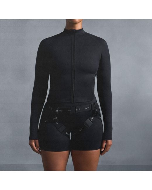 Skims Blue Mock Neck Full Zip Jacket