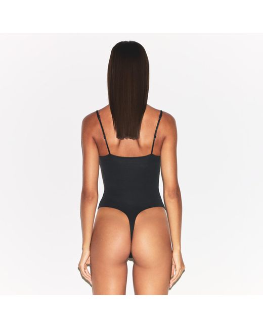 Skims Black Thong Bodysuit