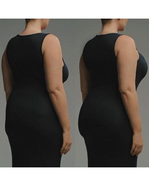 Skims Black Push-Up Butt Enhancing Padded Mid Thigh Bodysuit