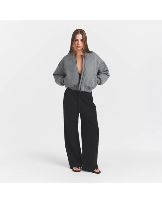 Skims Gray Reversible Bomber Jacket