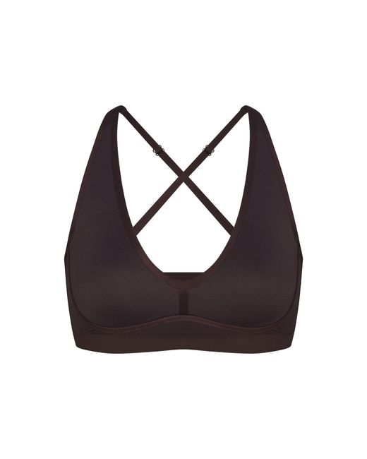 Skims Brown V-Neck Bra