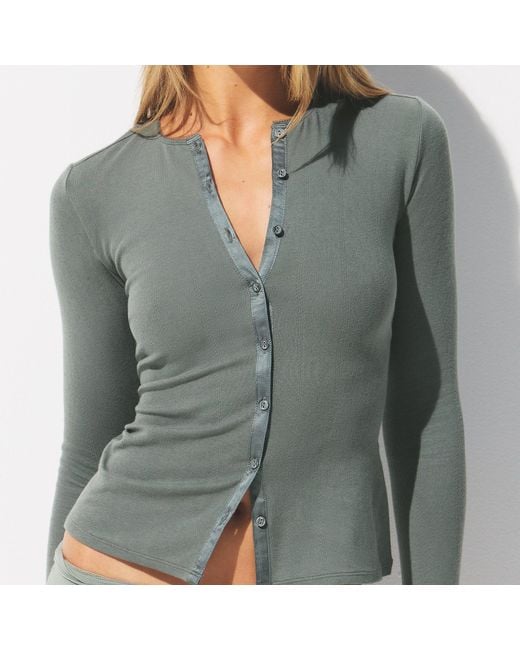 Skims Blue Long Sleeve Cardigan