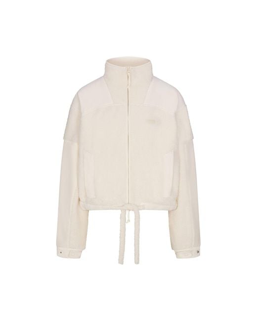 Skims White Boxy Zip Up Jacket
