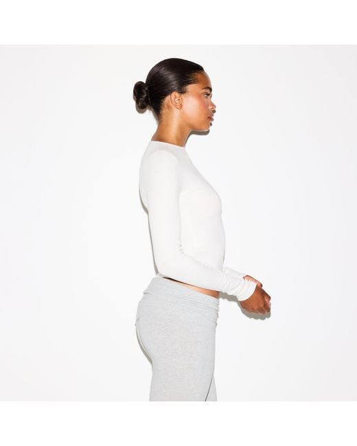 Skims White Long Sleeve Top