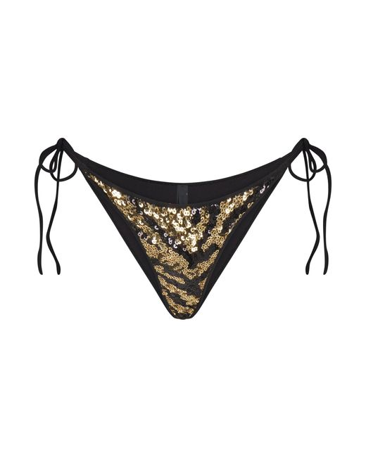 Skims Black Sequin Bikini Bottom